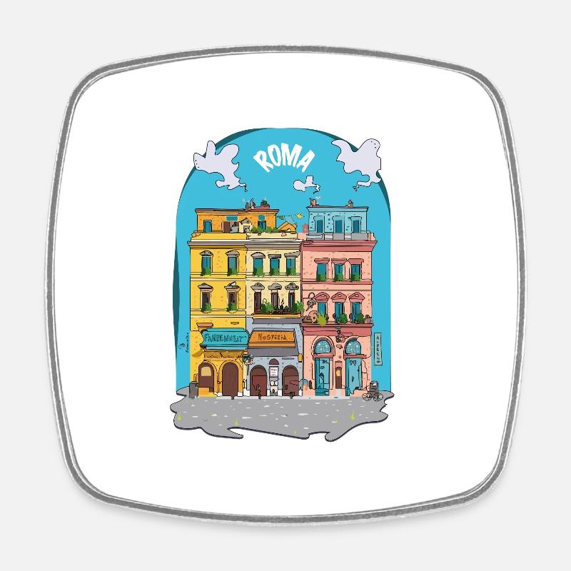 Rome - Magnet carré - blanc