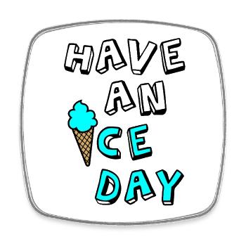 Eis Comic Sommer Urlaub coole Sprüche Eiskrem Fun - Viereckiger Kühlschrankmagnet - Weiß - Vorne