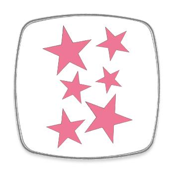 Bright Pink Star Pattern on Clothing - Square fridge magnet - white - Front