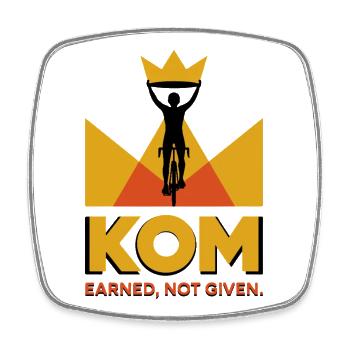 Cyclist KOM Crown Logo Gift - Square fridge magnet - white - Front