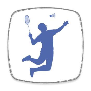 Minimalist Badminton Silhouette Design - Square fridge magnet - white - Front