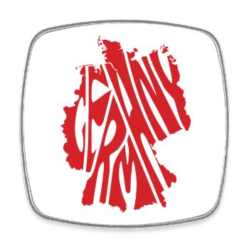 Retro Map of Germany - Square fridge magnet - white - Front