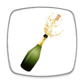 Bottle of Sparkling Wine – Party and Celebration Illustration - Square fridge magnet - white - Front