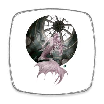 Magical Mermaid in the Underwater Temple - Square fridge magnet - white - Front
