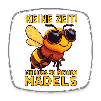 Drôle d’apiculteur abeilles miel motif pas de temps - Magnet carré - blanc - Devant