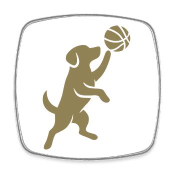 Minimalistische Silhouette Basketballspieler Wurf - Viereckiger Kühlschrankmagnet - Weiß - Vorne