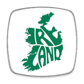 Ireland Map Graphic - Square fridge magnet - white - Front