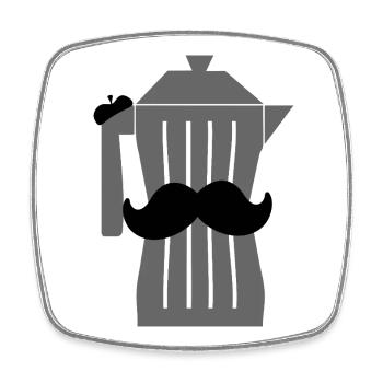 Moustache Espresso Schwarzer Kaffee - Viereckiger Kühlschrankmagnet - Weiß - Vorne