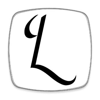 Letter L, Name, der Buchstabe L - Viereckiger Kühlschrankmagnet - Weiß - Vorne