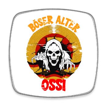 böser alter Ossi Ostdeutschland DDR - Viereckiger Kühlschrankmagnet - Weiß - Vorne