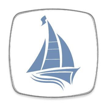 voilier voilier sailor silhouette minimaliste - Magnet carré - blanc - Devant