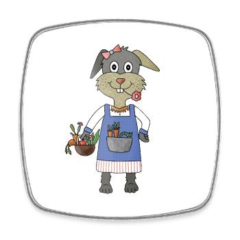 Moerchen Hase Freshness from the field - Square fridge magnet - white - Front