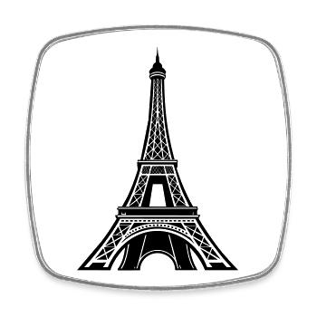 Tour Eiffel Paris - Magnet carré - blanc - Devant
