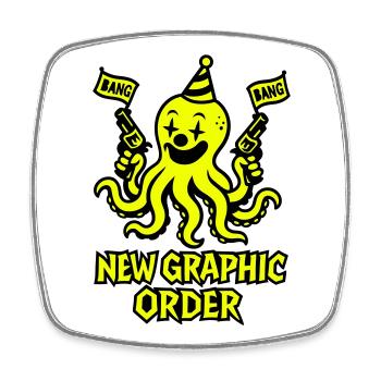 Nouvel ordre graphique Octopus - Magnet carré - blanc - Devant