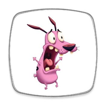 Playful Cartoon Dog Motif - Square fridge magnet - white - Front