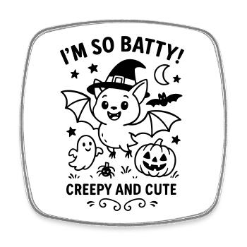 Batty - Magnet carré - blanc - Devant