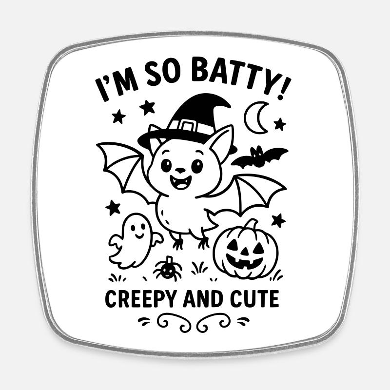 batty - Viereckiger Kühlschrankmagnet - Weiß