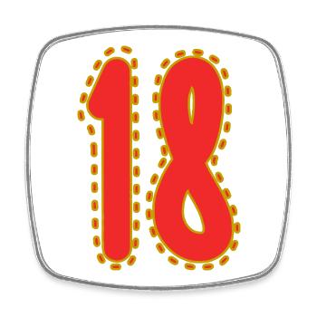 Issue 18, Fun Childhood Style - Square fridge magnet - white - Front