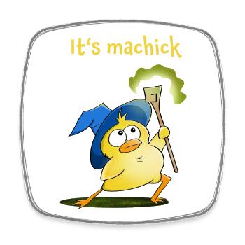 Magic Chick Spell Design - Square fridge magnet - white - Front