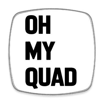Oh My Quad Funny Gym Lover Citation - Magnet carré - blanc - Devant