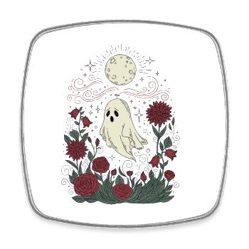 Geist und Blumen unter dem Mond - Viereckiger Kühlschrankmagnet - Weiß - Vorne