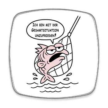 Mit der Gesamtsituation unzufrieden! WUNSCHFARBEN! - Viereckiger Kühlschrankmagnet - Weiß - Vorne