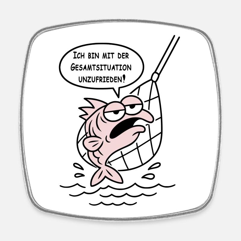 Mit der Gesamtsituation unzufrieden! WUNSCHFARBEN! - Viereckiger Kühlschrankmagnet - Weiß