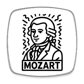 Wolfgang Amadeus Mozart - Square fridge magnet - white - Front