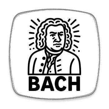 Johann Sebastian Bach - Viereckiger Kühlschrankmagnet - Weiß - Vorne