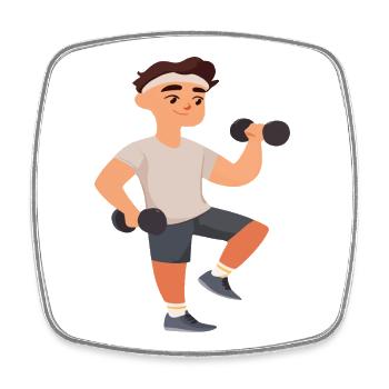 Aktive Fitness-Illustration für Sportler - Viereckiger Kühlschrankmagnet - Weiß - Vorne
