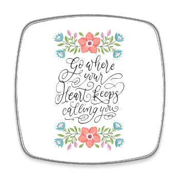 Follow your Heart - Square fridge magnet - white - Front