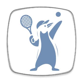 Penguin Tennis Tennis Player Serve - Square fridge magnet - white - Front