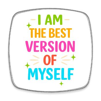 Self-Confidence Empowerment Graphic Tee - Square fridge magnet - white - Front