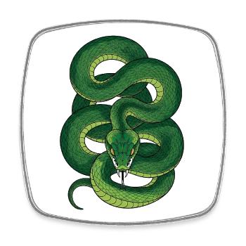 Snake - Square fridge magnet - white - Front