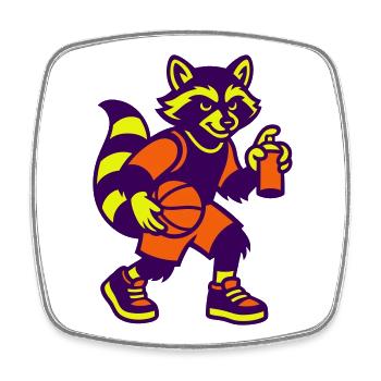 Graffiti Basketball Street Dachs - Viereckiger Kühlschrankmagnet - Weiß - Vorne