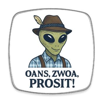 Alien - Viereckiger Kühlschrankmagnet - Weiß - Vorne