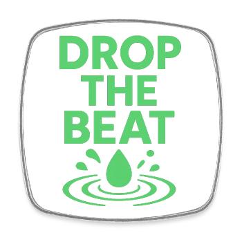 Drop the beat - Viereckiger Kühlschrankmagnet - Weiß - Vorne