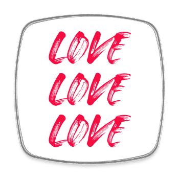 Love Three Couple Wedding Bride Groom - Square fridge magnet - white - Front