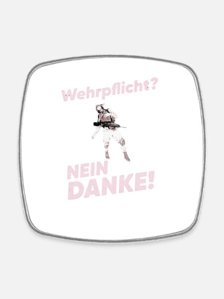 Wehrpflicht? Nein Danke! – Voice of Liberty - Viereckiger Kühlschrankmagnet - Weiß