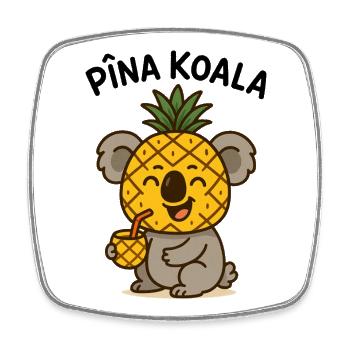 Koala à l’ananas et à la boisson aux fruits - Magnet carré - blanc - Devant