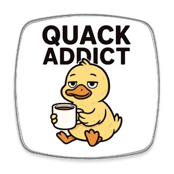 Chill Quack Coffee Club Design - Viereckiger Kühlschrankmagnet - Weiß - Vorne
