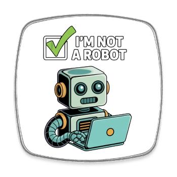 Captcha Humor: I'm Not a Robot - Square fridge magnet - white - Front