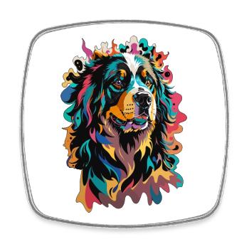 Chien Bouvier Bernois Design Coloré Passion Animal - Magnet carré - blanc - Devant