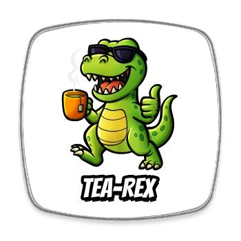 Tea-Rex - Square fridge magnet - white - Front