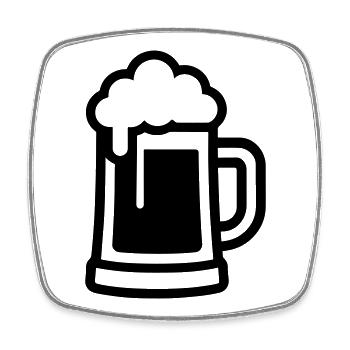 Bierglas Symbol Bier - Viereckiger Kühlschrankmagnet - Weiß - Vorne