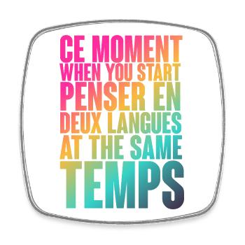 COOL SAYING FOR MULTILINGUALS, INTERNATIONAL - Square fridge magnet - white - Front