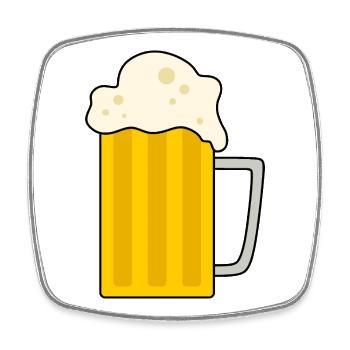 Schaumiger Bierkrug Illustration - Viereckiger Kühlschrankmagnet - Weiß - Vorne