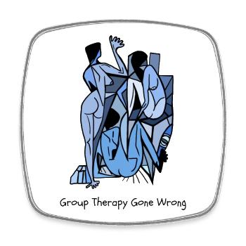 Group Therapy Gone Wrong - Viereckiger Kühlschrankmagnet - Weiß - Vorne