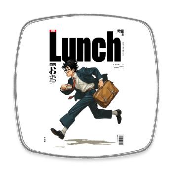 Lunch Manga Illustration - Square fridge magnet - white - Front