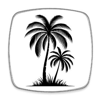 Palm trees are my friends Pure palm idyll - Square fridge magnet - white - Front